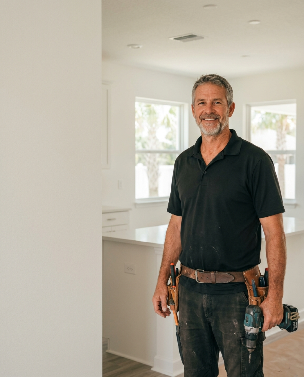 Cabinet King Handyman — a 25-year Polk County tradesman with his tool belt, ready to work